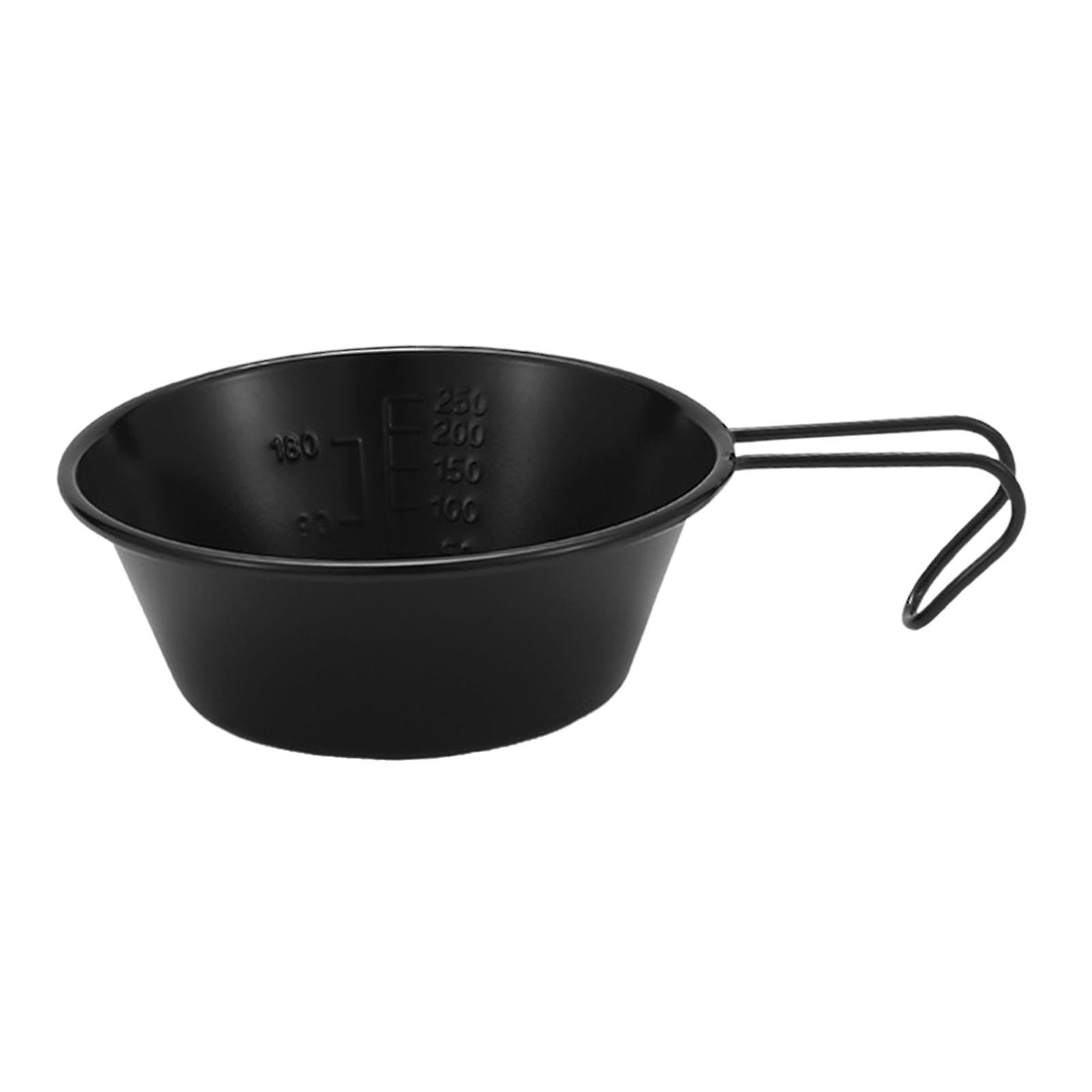 Stainless Steel Bowl Outdoor Cookware Barbecue Cooking Dishware Camping Cups Black