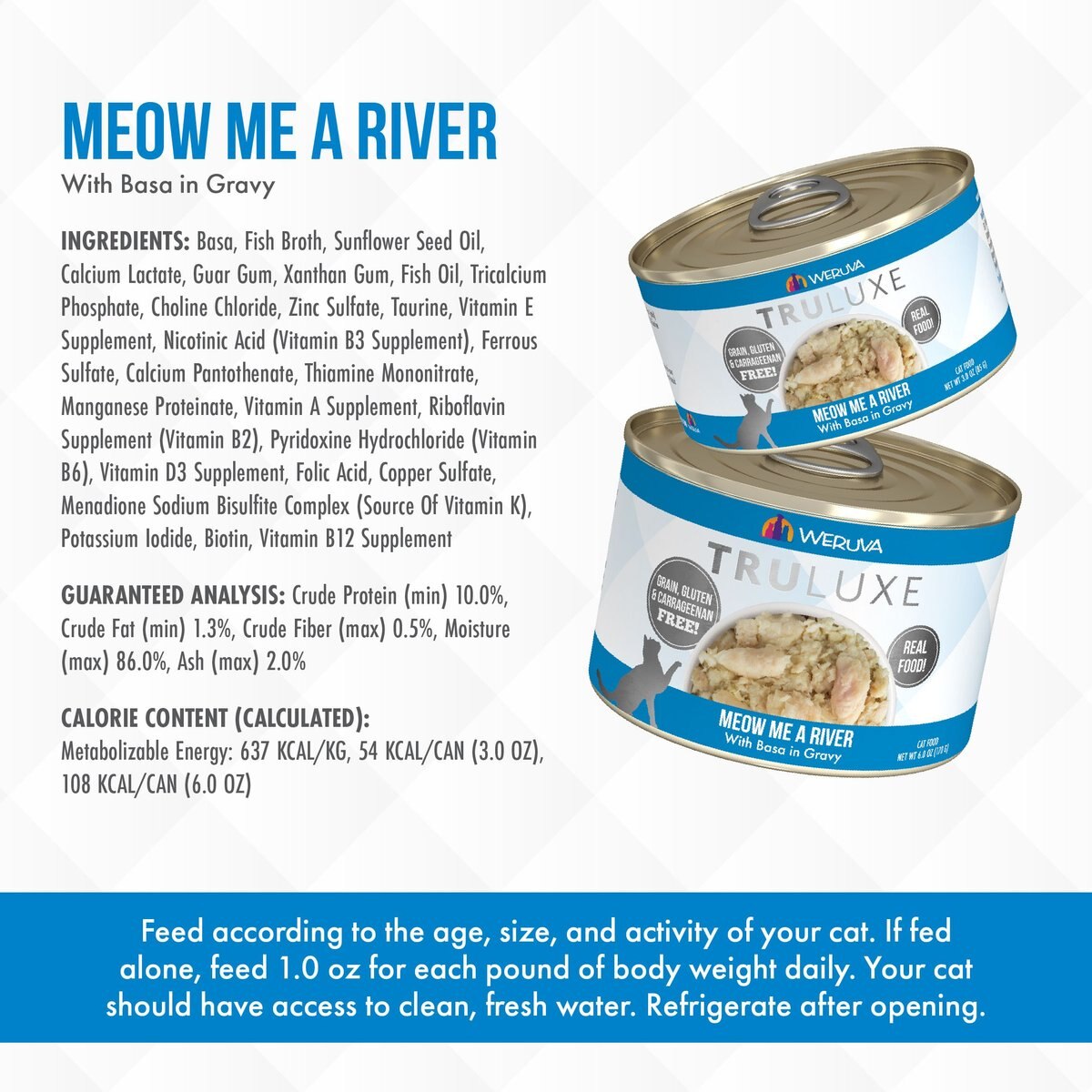 Weruva Truluxe Meow Me A River with Basa in Gravy Grain-Free Canned Cat Food