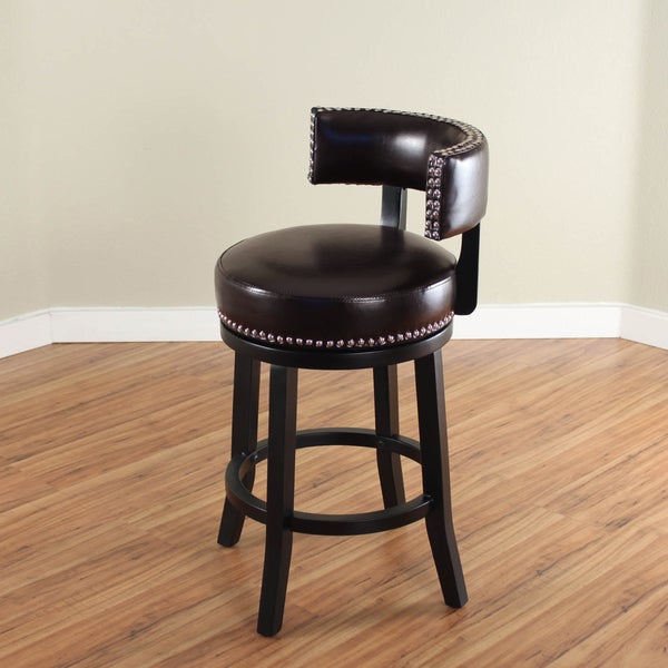 Mossoro Swivel Faux Leather Upholstered Wood Counter Stool