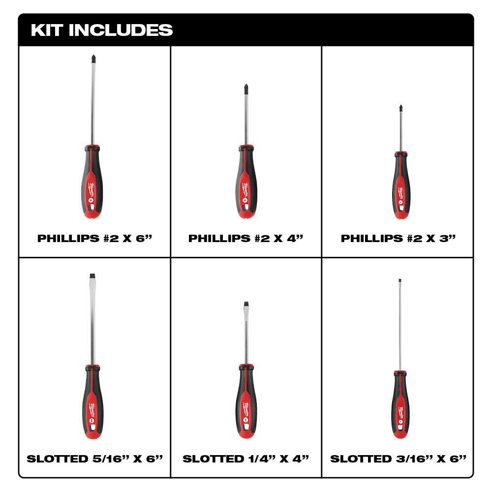 MW Screwdriver Set (6-Piece) W 25 ft. Compact Auto Lock Tape Measure 48-22-2706-48-22-6825