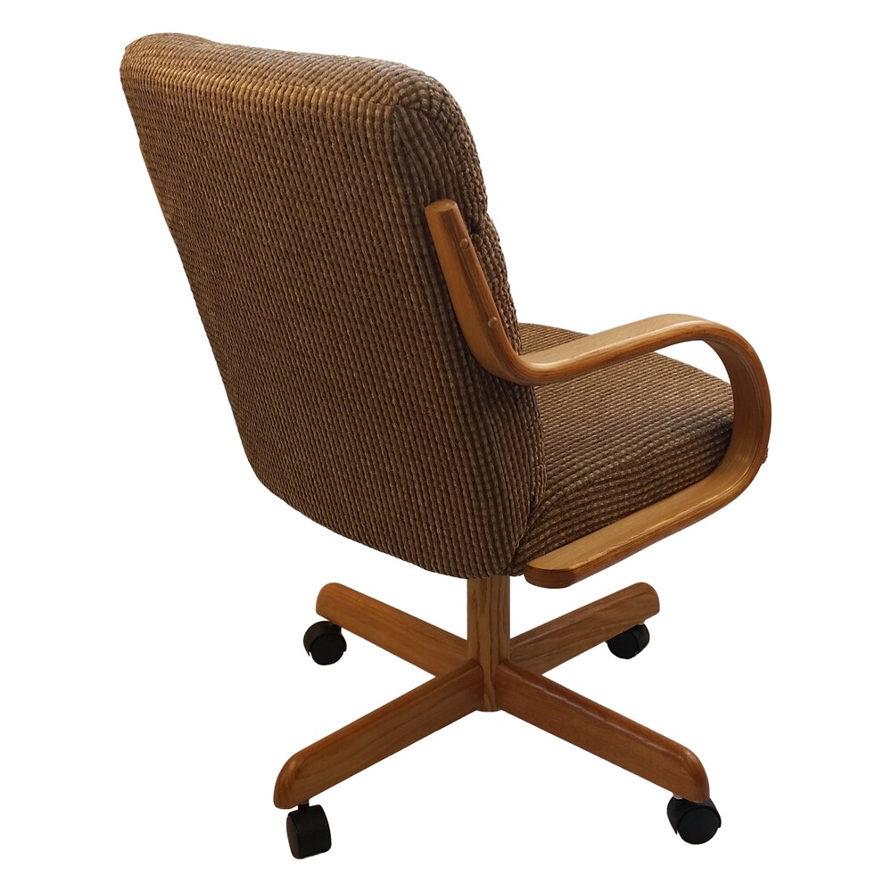 Caster Chair Company C118 Arlington Swivel Tilt Caster Arm Chair Caramel Tweed Fabric