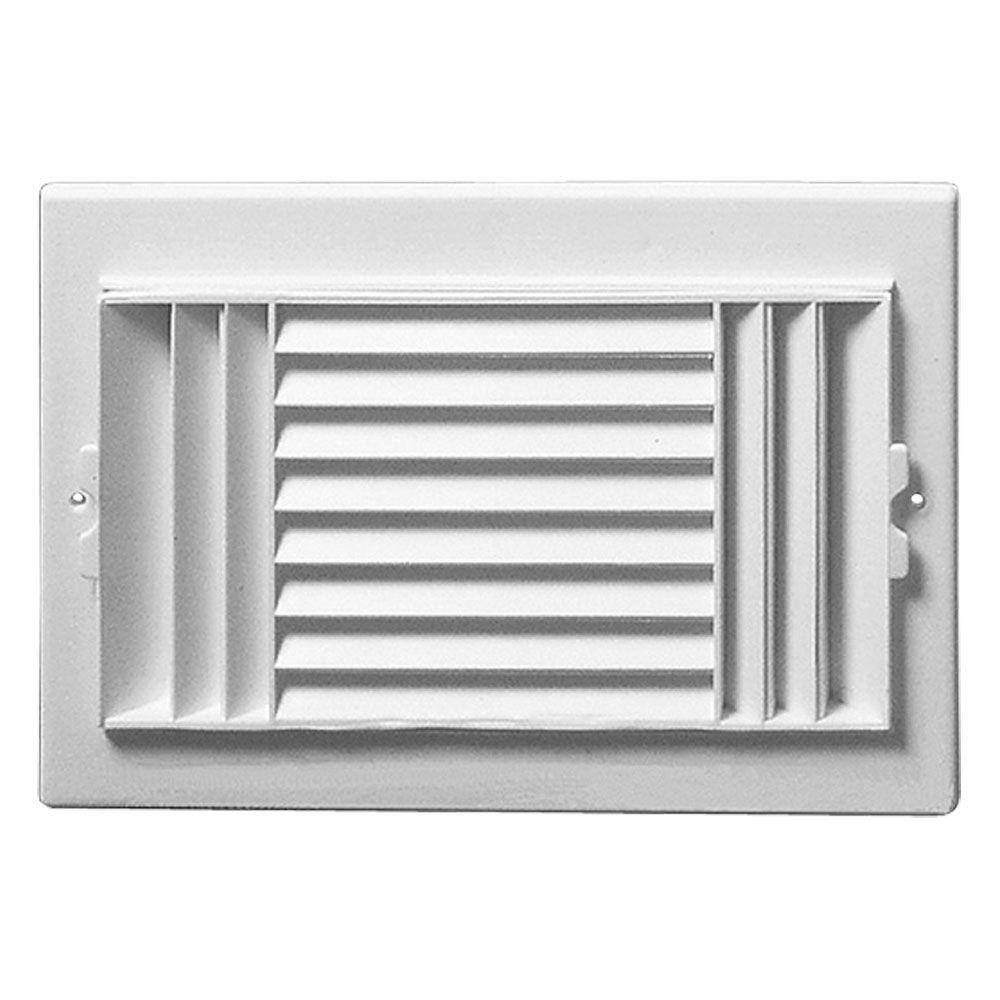 Everbilt 12 in. x 6 in. 3-Way Plastic WallCeiling Register in White RGC126