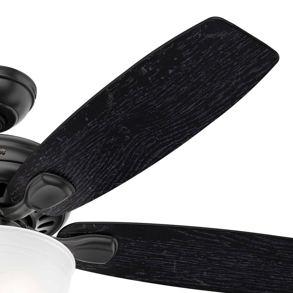 Hunter Stratford 52 in LED Indoor Matte Black Ceiling Fan with Light Kit