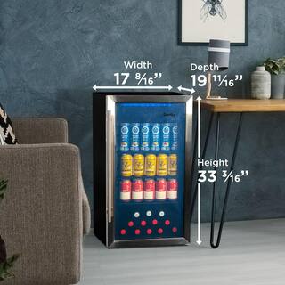 Danby Designer 17.5 in. Wide 117-Can Free-Standing Beverage Cooler DBC117A2BSSDD-6