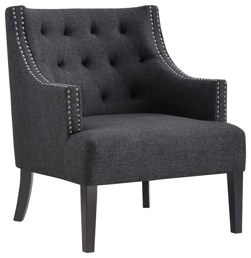 Isla Gray Wood Armchair   Transitional   Armchairs And Accent Chairs   by Peachtree Fine Furniture  Houzz