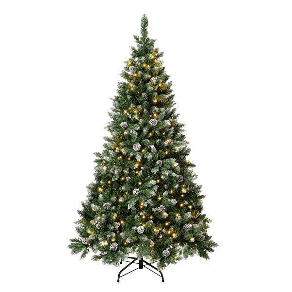 National Tree Company 6 ft. Oakley Hills Snow Tree with LED Lights