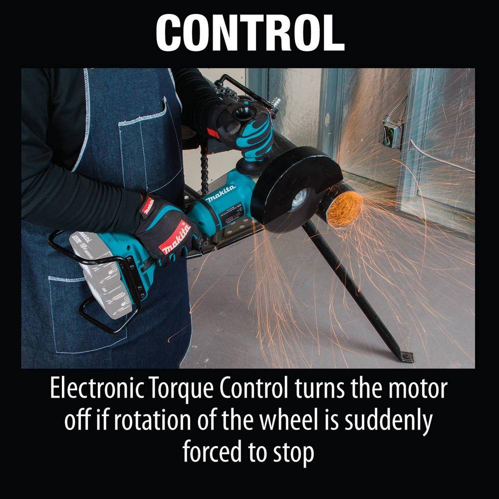 Makita 18V X2 LXT Lithium-Ion 36V Brushless Cordless 7 in. Paddle Switch Cut-OffAngle Grinder w Electric Brake Tool Only XAG12Z1