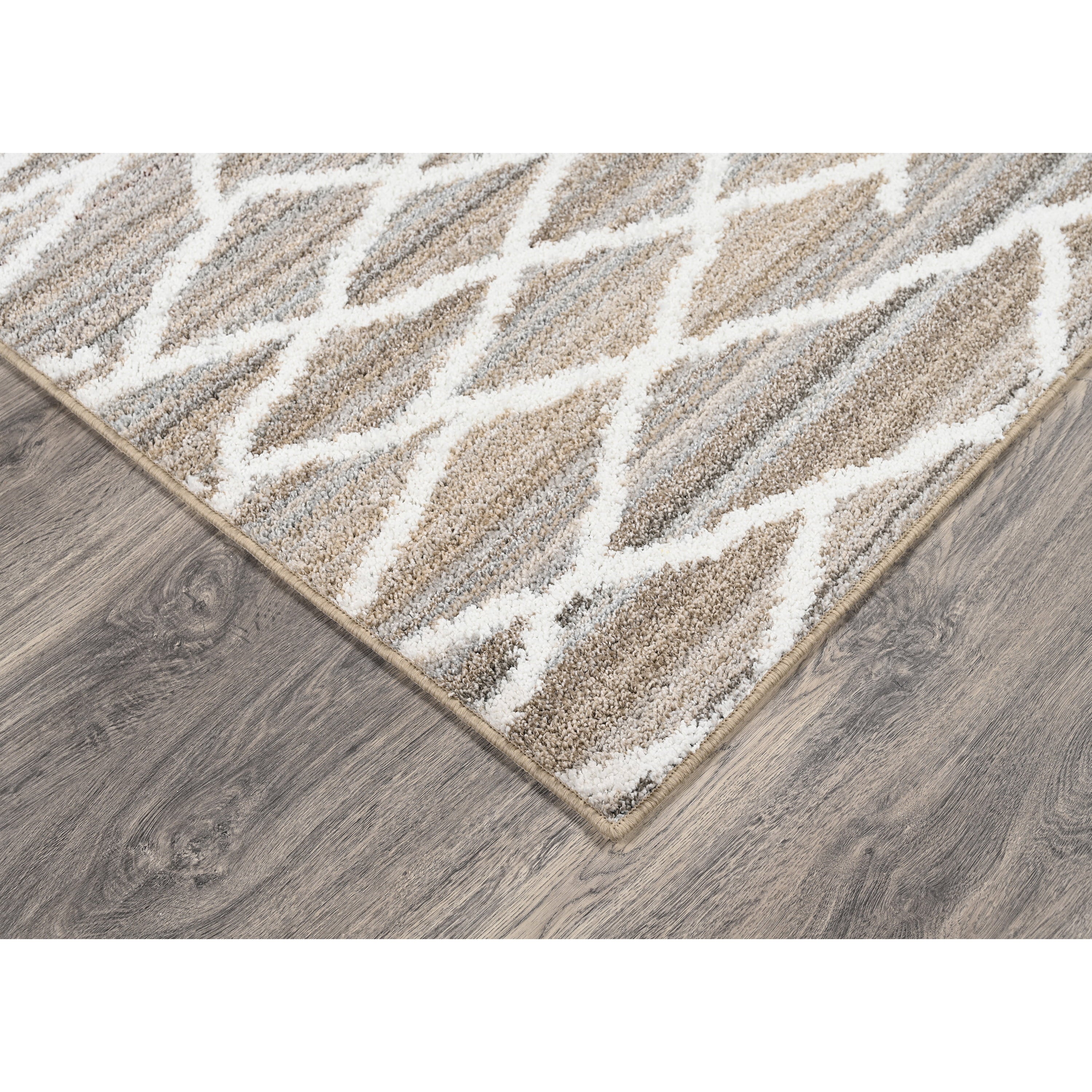 Mainstays Diamond Stripe 5 ft. x 7 ft. Area Rug Earth Tone/White