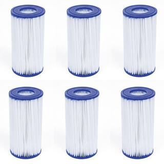 Bestway 4.2 in. Dia Type-IIIA Pool Replacement Filter Cartridge (6-Pack) 6 x 58012E-BW