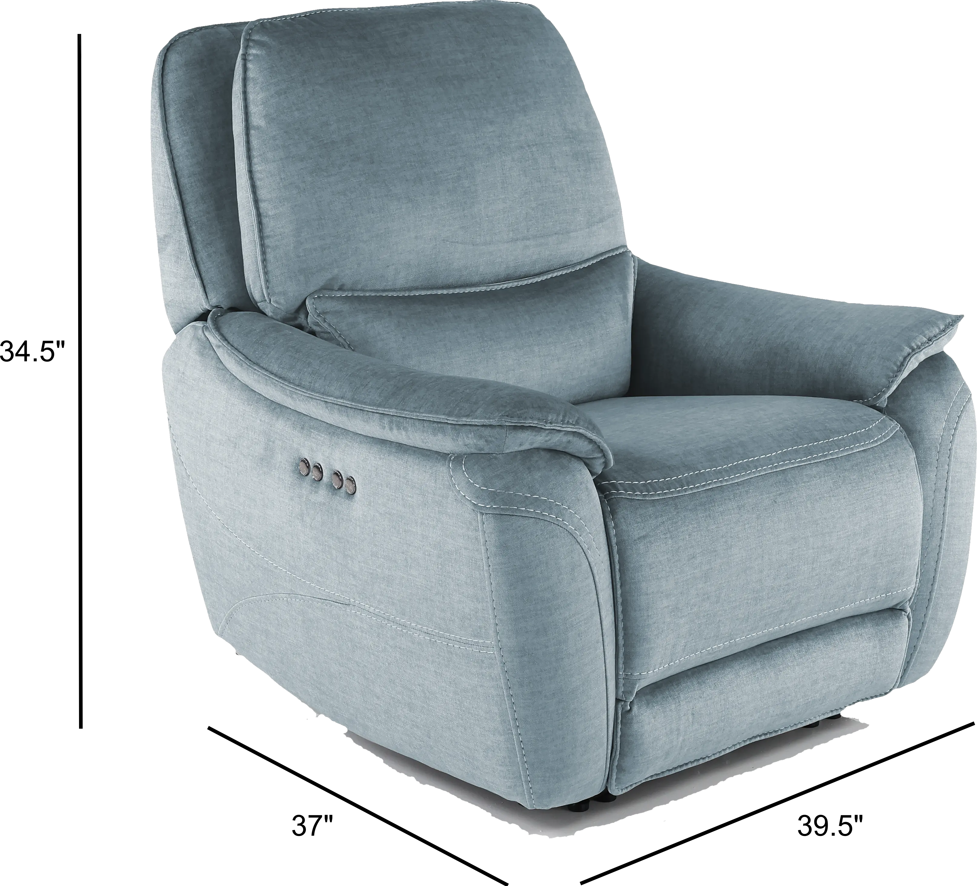 Capri Ocean Blue Power Recliner