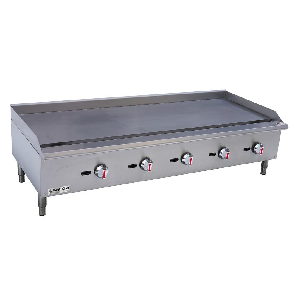 Magic Chef 60 in. Commercial Thermostatic Countertop Gas Griddle in Stainless Steel M60TG