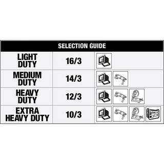 Southwire 15 ft. 143 SJTW Trinector Vinyl Outdoor Medium-Duty Extension Cord Black 35227408