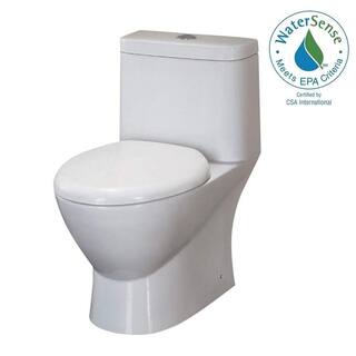 Fresca Serena 1-piece 0.8  1.6 GPF Dual Flush Elongated Toilet in White FTL2346