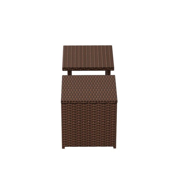 Polytrends Merrick Wicker Rattan Table (Set of 2)