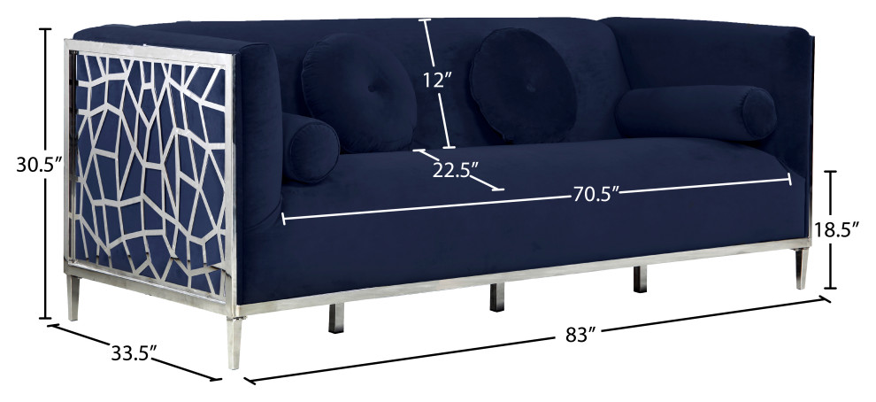 Opal Velvet Chair   Contemporary   Sofas   by Meridian Furniture  Houzz