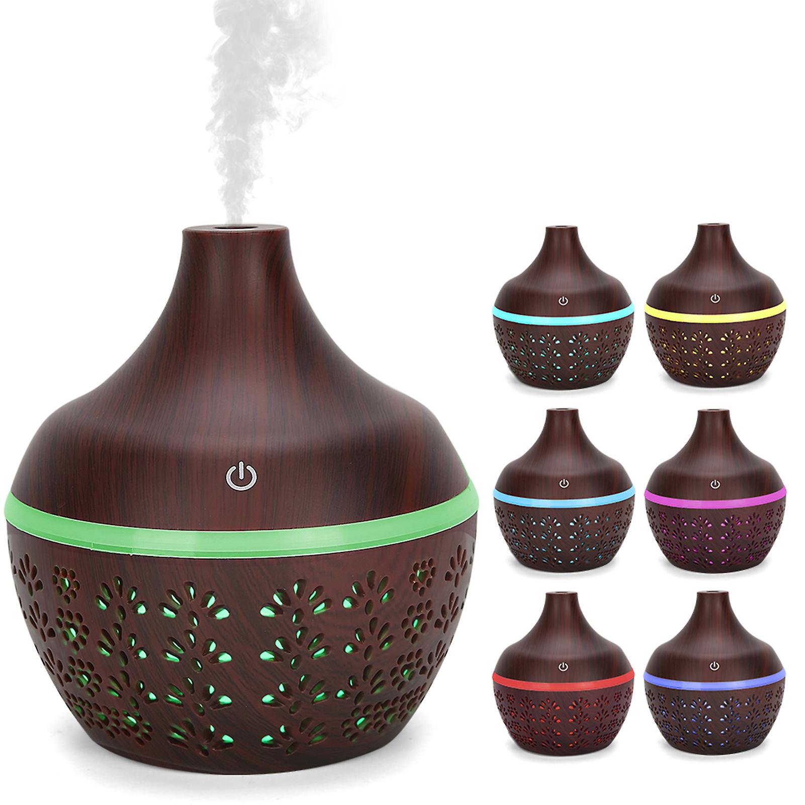 300ml Usb Desktop Humidifier 7 Color Light Mini Air Humidifier For Home Office (dark Wood Grain)