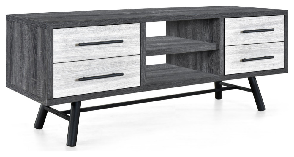 Sylas Mid Century TV Stand With Storage   Midcentury   Entertainment Centers And Tv Stands   by GDFStudio  Houzz