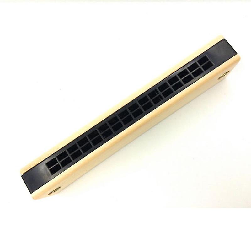 Portable 16 Holes Double Row Wooden Harmonica For Kids Early Education Or Beginner Harmonica Lover Musical Instrume