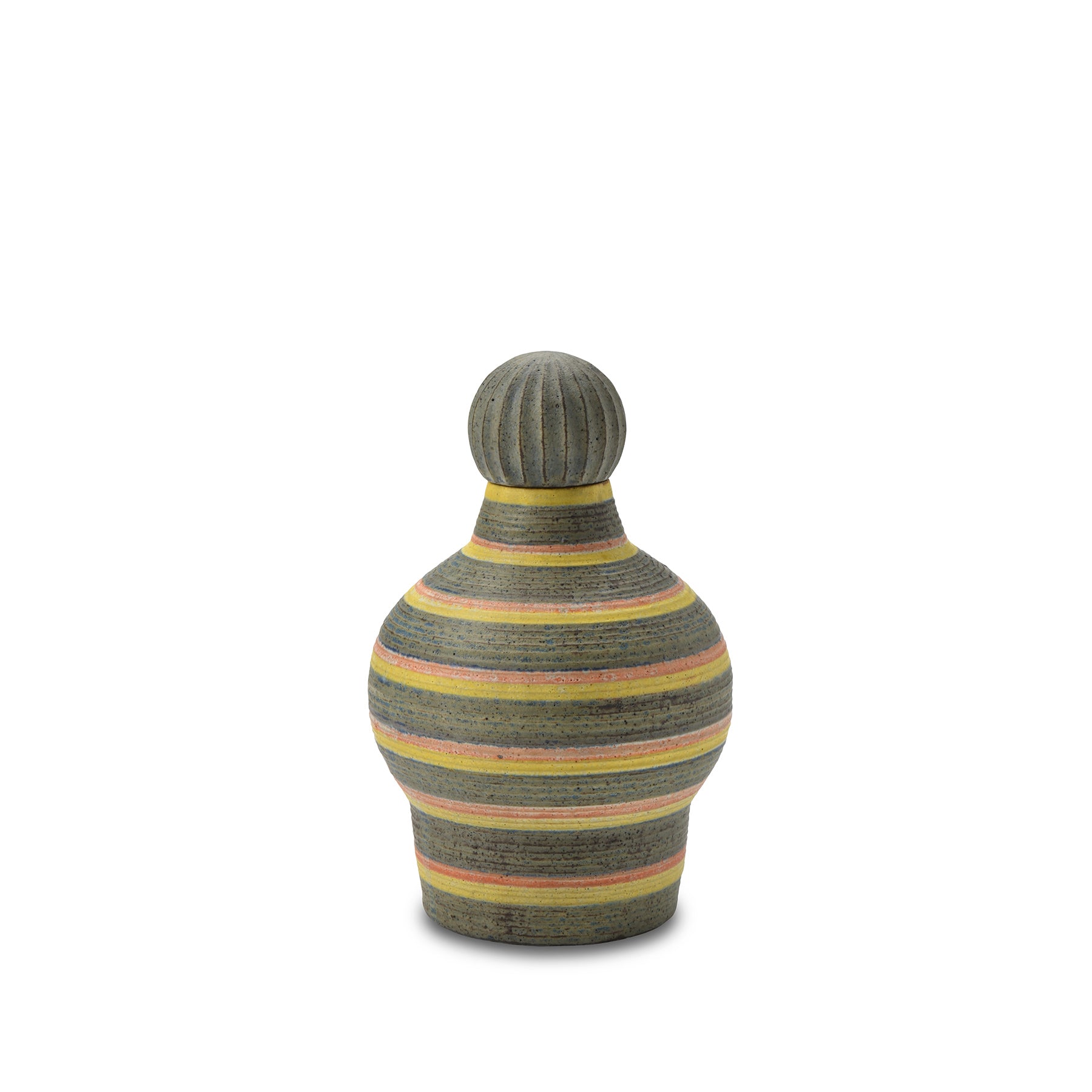 #33 Pumpkin Vessel with Horizontal Stripes