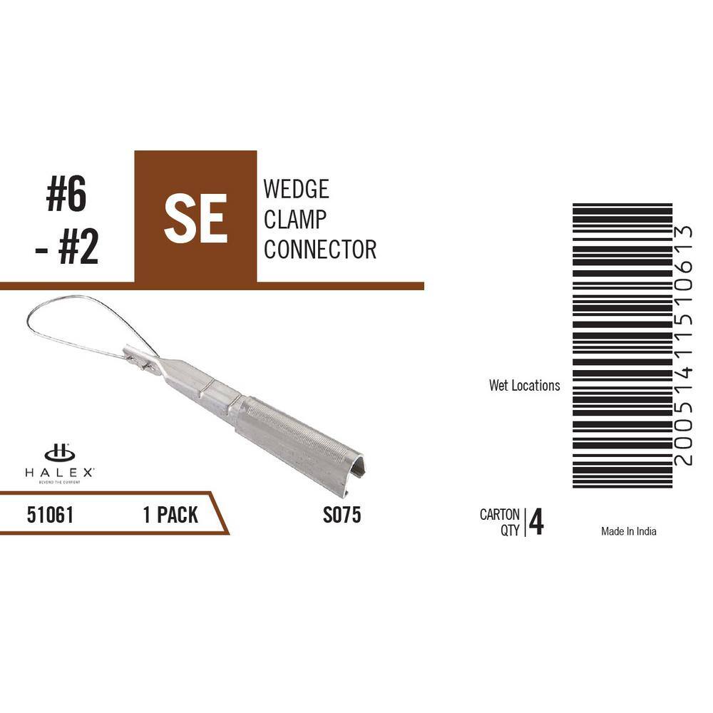 Halex #6 - #2 Service Entrance (SE) Wedge Clamp Connector 51061