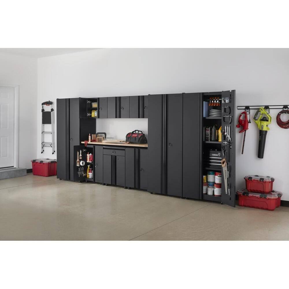 Husky 10-Piece Regular Duty Welded Steel Garage Storage System in Black (163 in. W x 75 in. H x 19 in. D) GS16210-2DWO