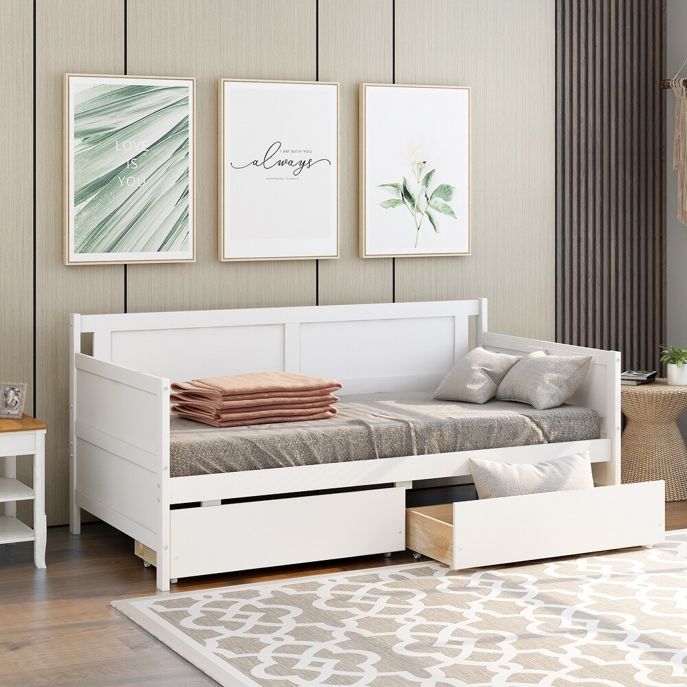 Daybed with two drawers  Sofa Bed  Two Storage Drawers for Bedroom Living Room