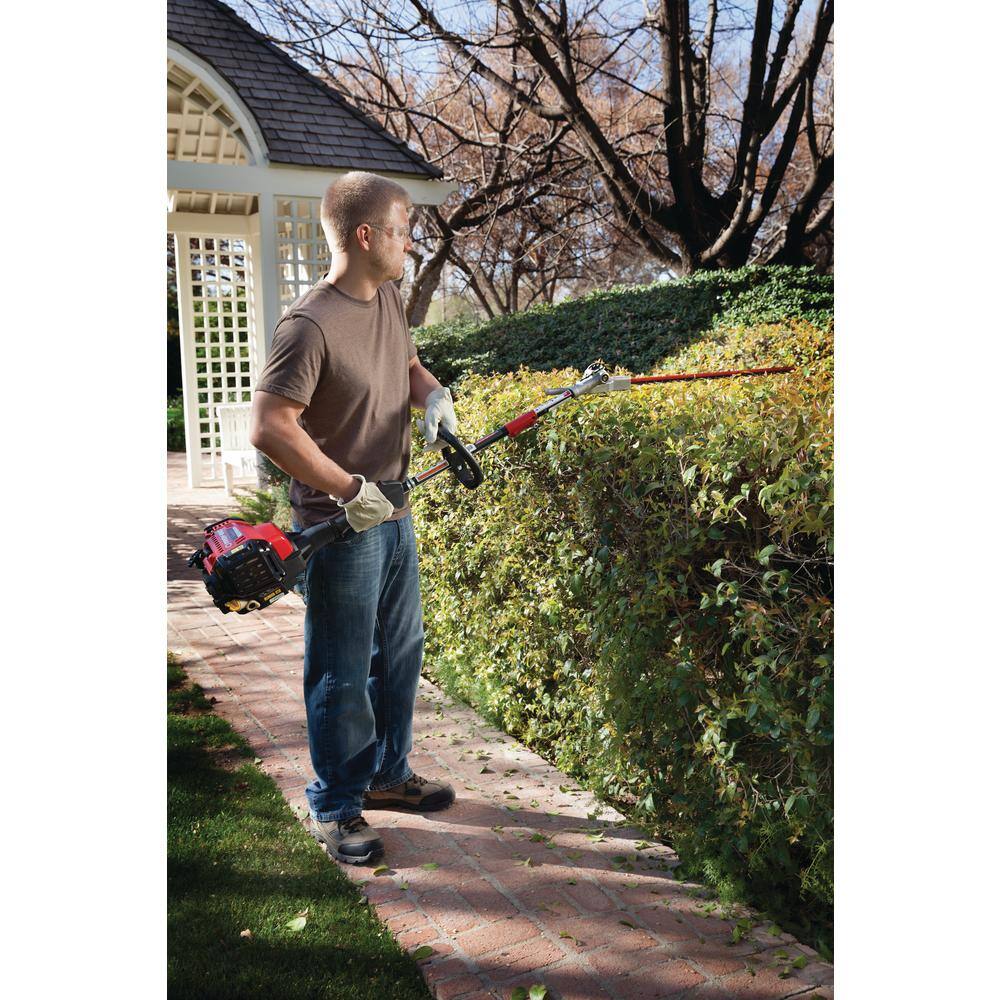 Troy-Bilt 22 in. 25 cc Gas 2-Stroke Articulating Hedge Trimmer with Attachment Capabilities TB25HT