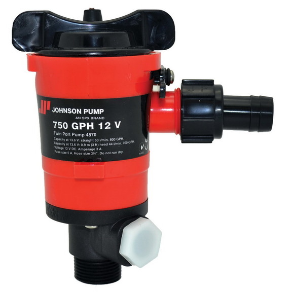 Johnson Pump 48703 Aerator/Livewell Pump  Twin Out...