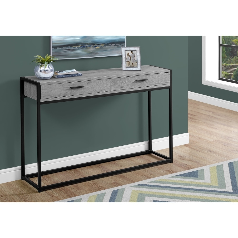 Accent Table  Console  Entryway  Narrow  Sofa  Storage Drawer  Living Room  Bedroom  Metal  Laminate  Contemporary