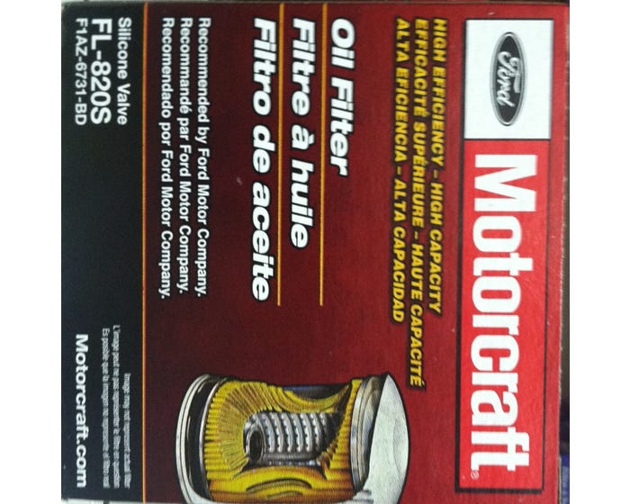 Motorcraft Oil Filter - FL820S