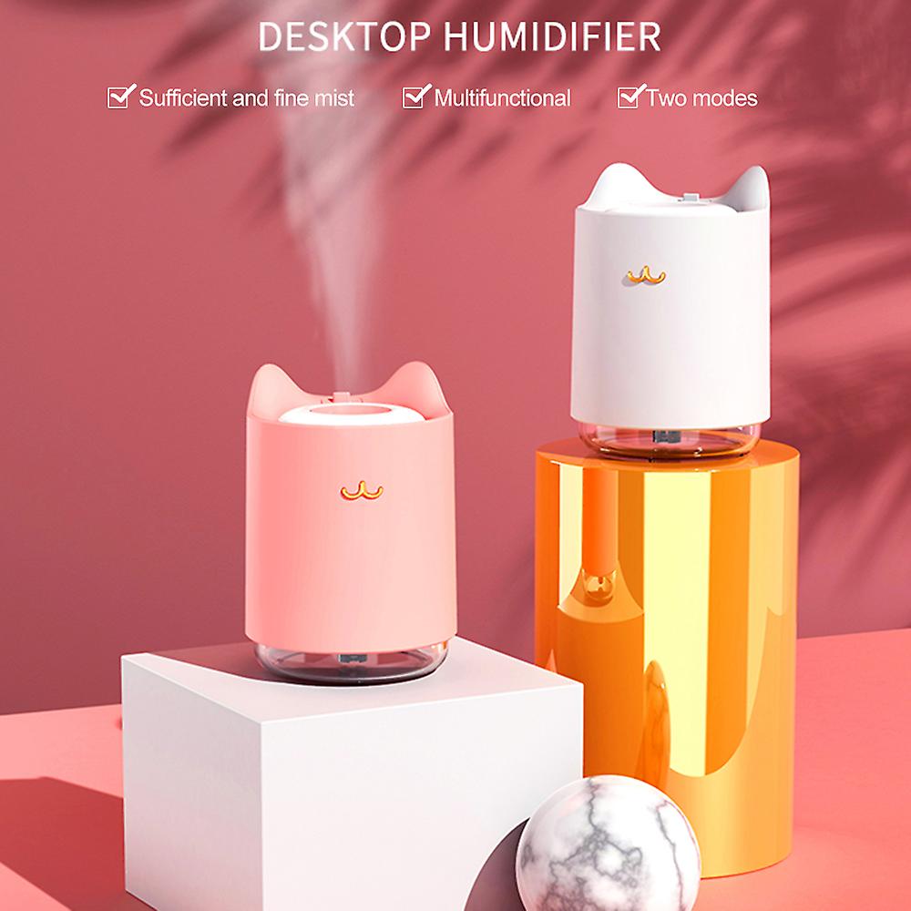 Mini Humidifier Usb Air Humidifier Household Office Bedroom Desktop Humidifier Two Spray Modes With Colorful Led Lights 320ml Water Tank No.223459