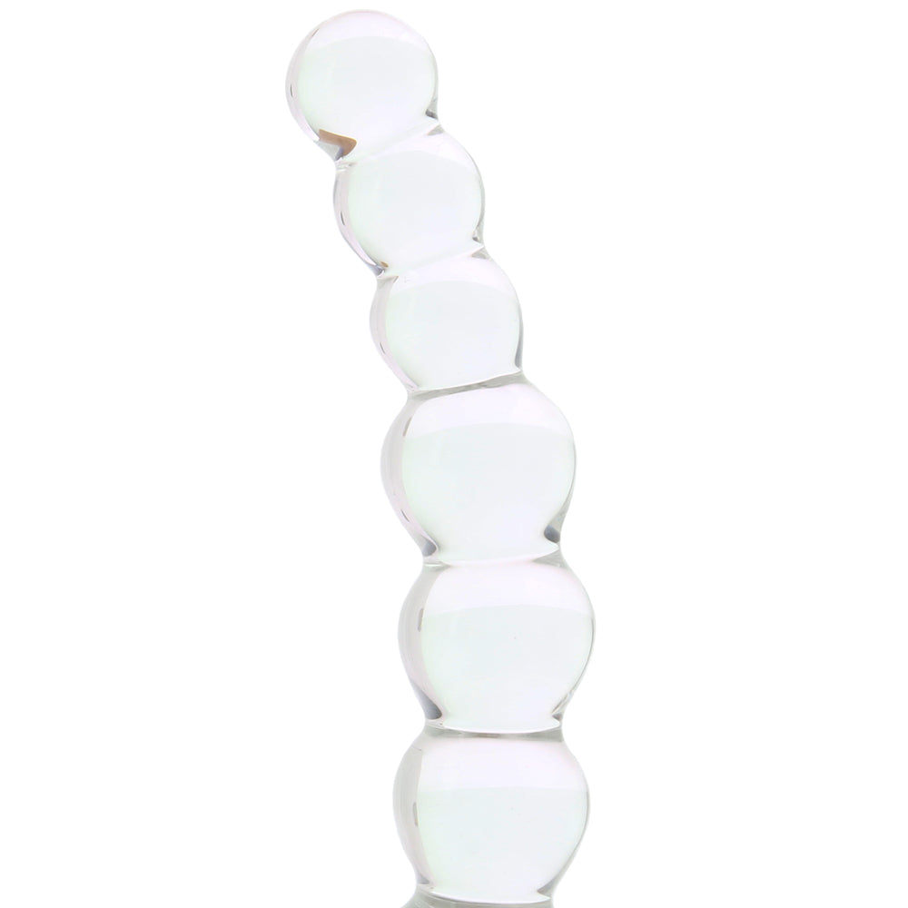 5 Inch Curved Glass Beaded Dildo