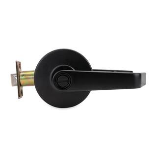 Taco LSV Saturn Standard Duty Matte Black Grade 2 Commercial Cylindrical Privacy BedBath Door Handle with Lock DL-LSV40-US10B