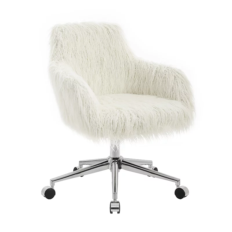 Linon Fiona Faux Fur Office Chair