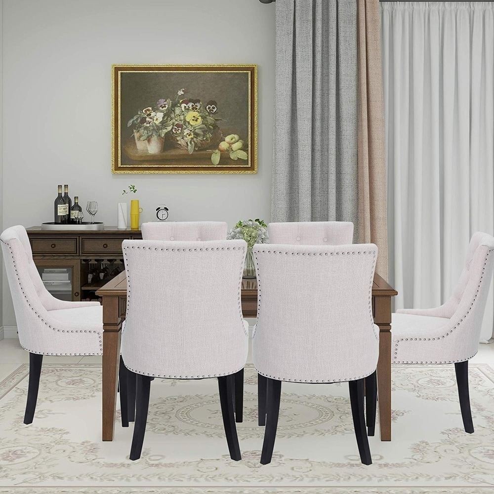 Copper Grove Sucre Upholstered Tan Solid Wood Accent Chairs (Set of 2)   N/A