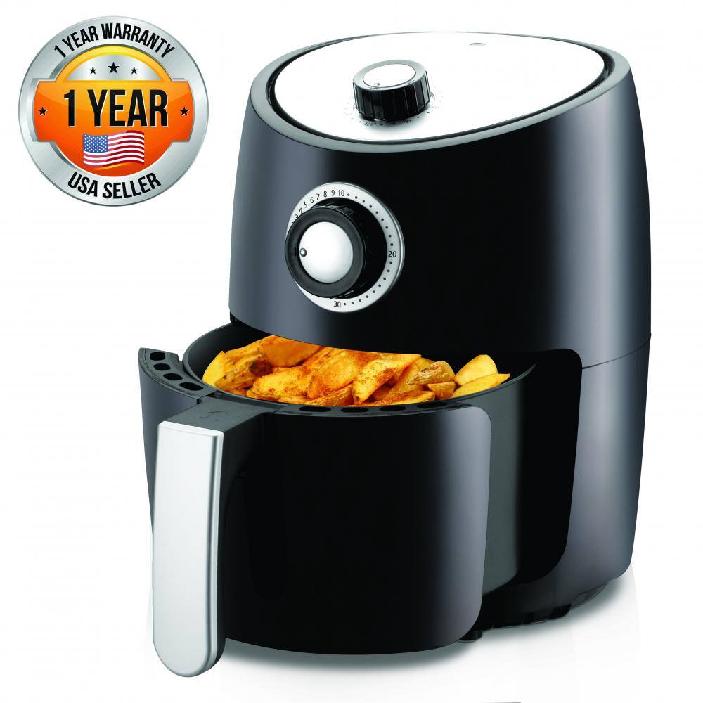 NutriChef Black Countertop Air Fryer Oven Cooker Healthy Kitchen Convection Air Fry Cooking PKAIRFR18