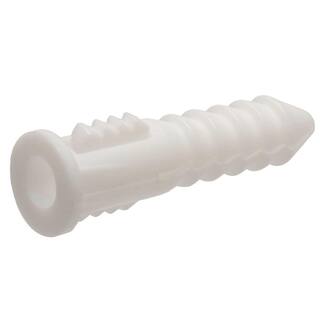 Everbilt #8-10 x 1 in. White Ribbed Plastic Anchor (100-Piece) 803842