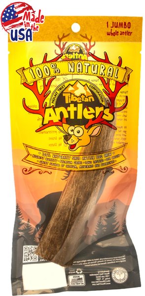 Tibetan Dog Chew Whole Antler Grain-Free Dog Treat， 1 count， X-Large