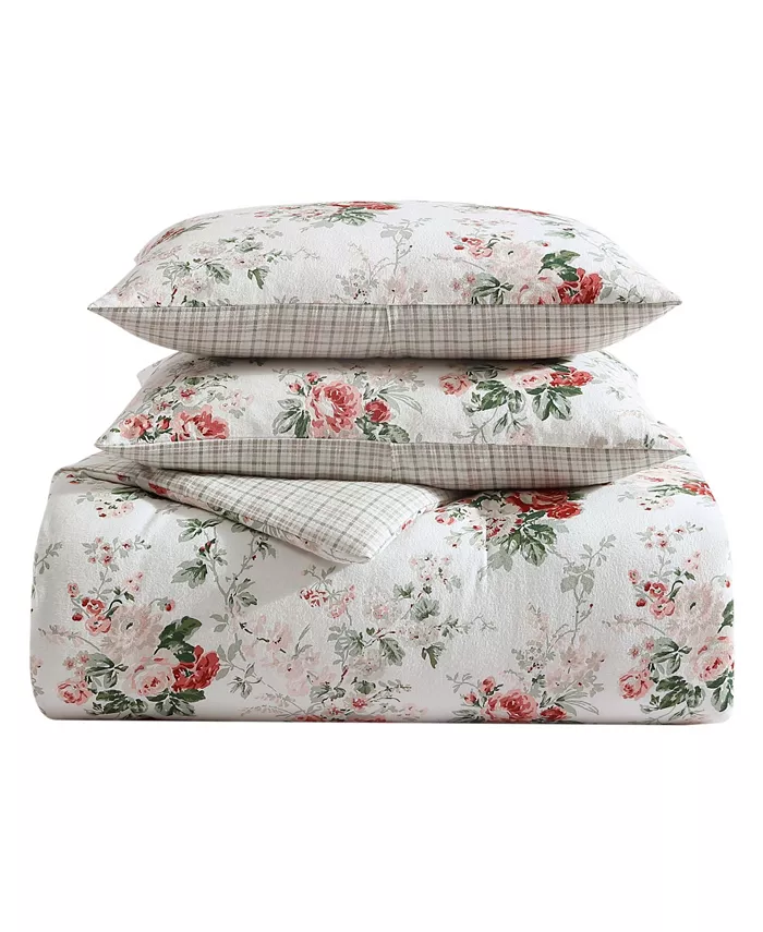 Laura Ashley Ashfield Flannel 2-Piece Comforter Set， Twin