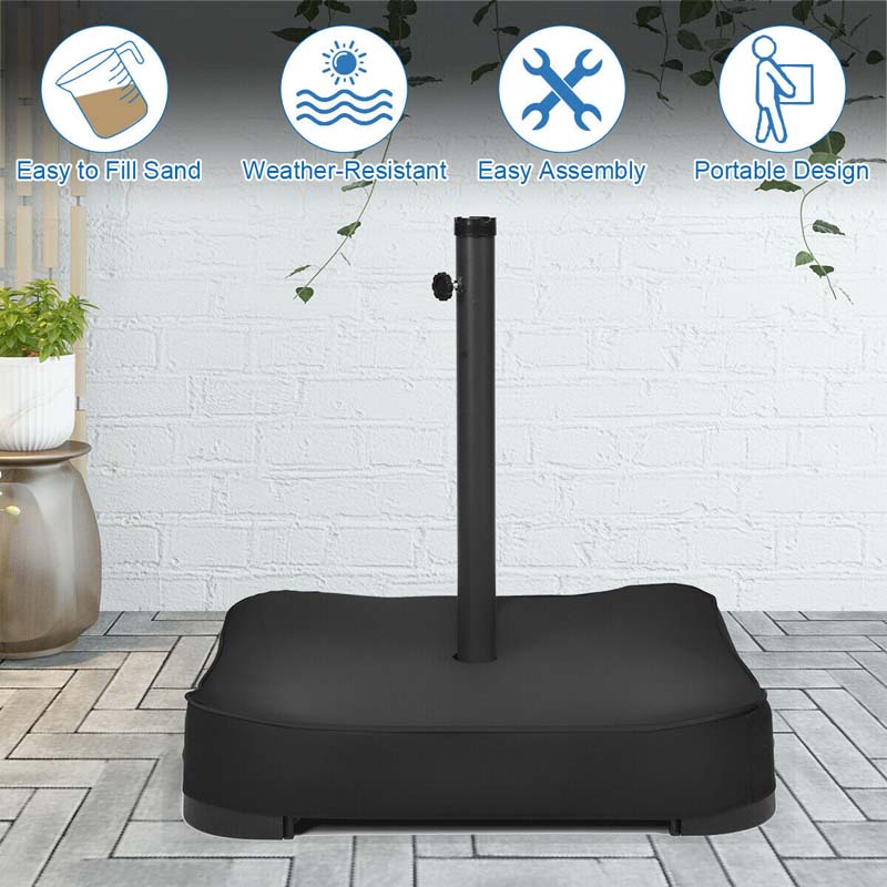 220 lbs Heavy Duty Patio Market Offset Umbrella Base Stand with Sandbags