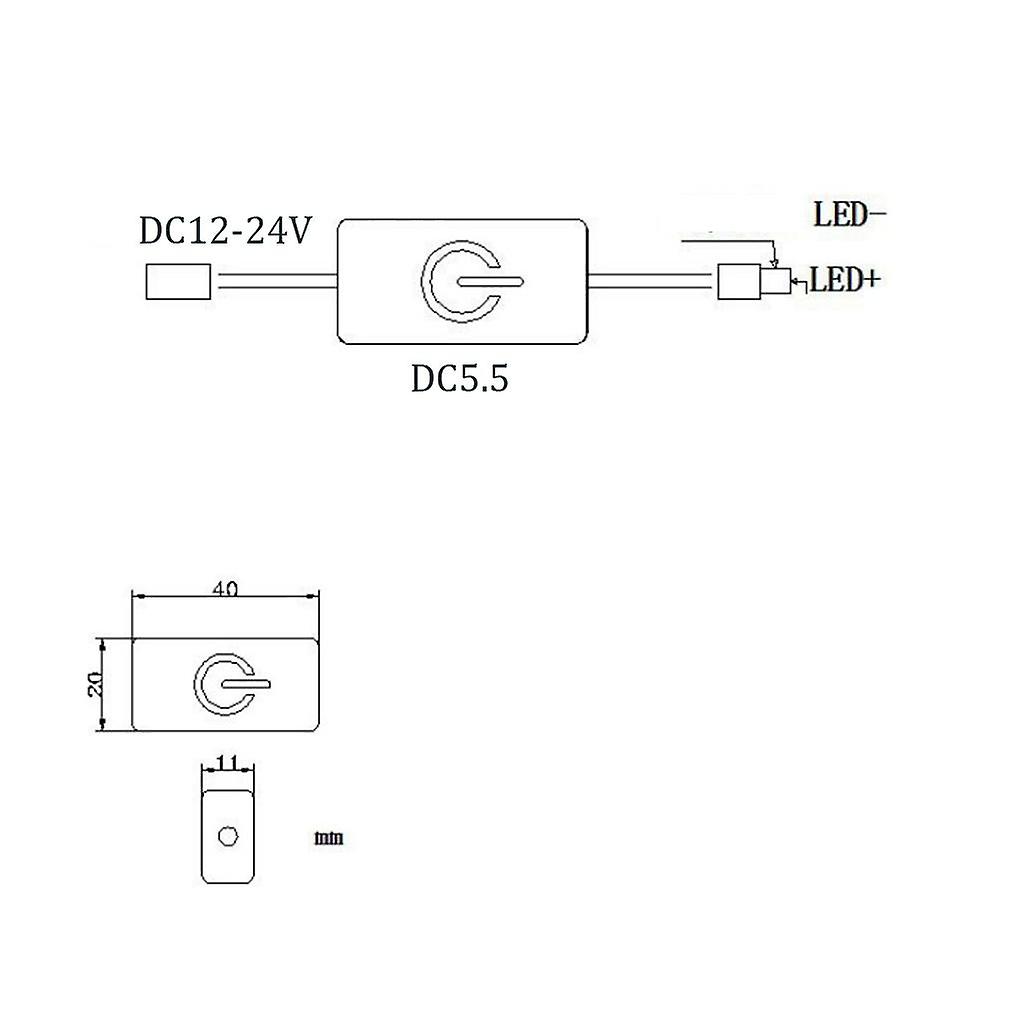 3xdc 12v-24v Led Dimmer For Single Color Led Strip Touch Switch On/off White