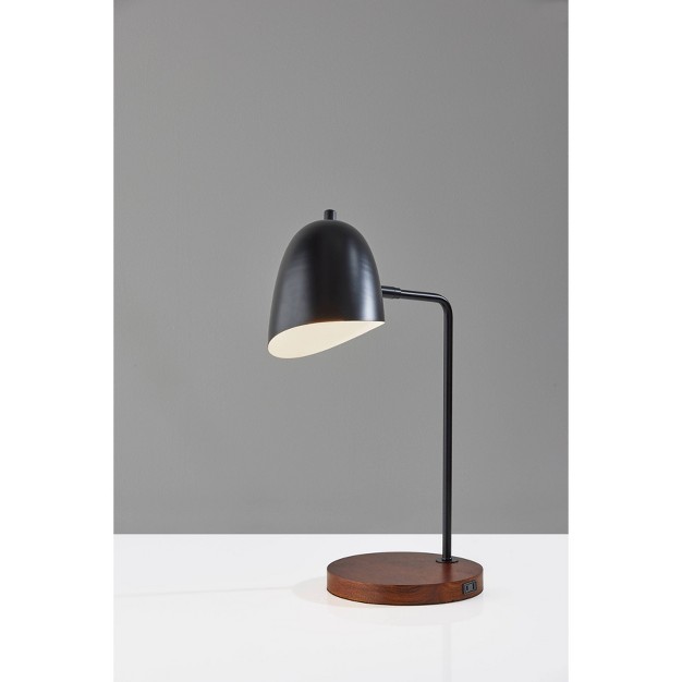 Jude Walnut Desk Lamp Black Adesso