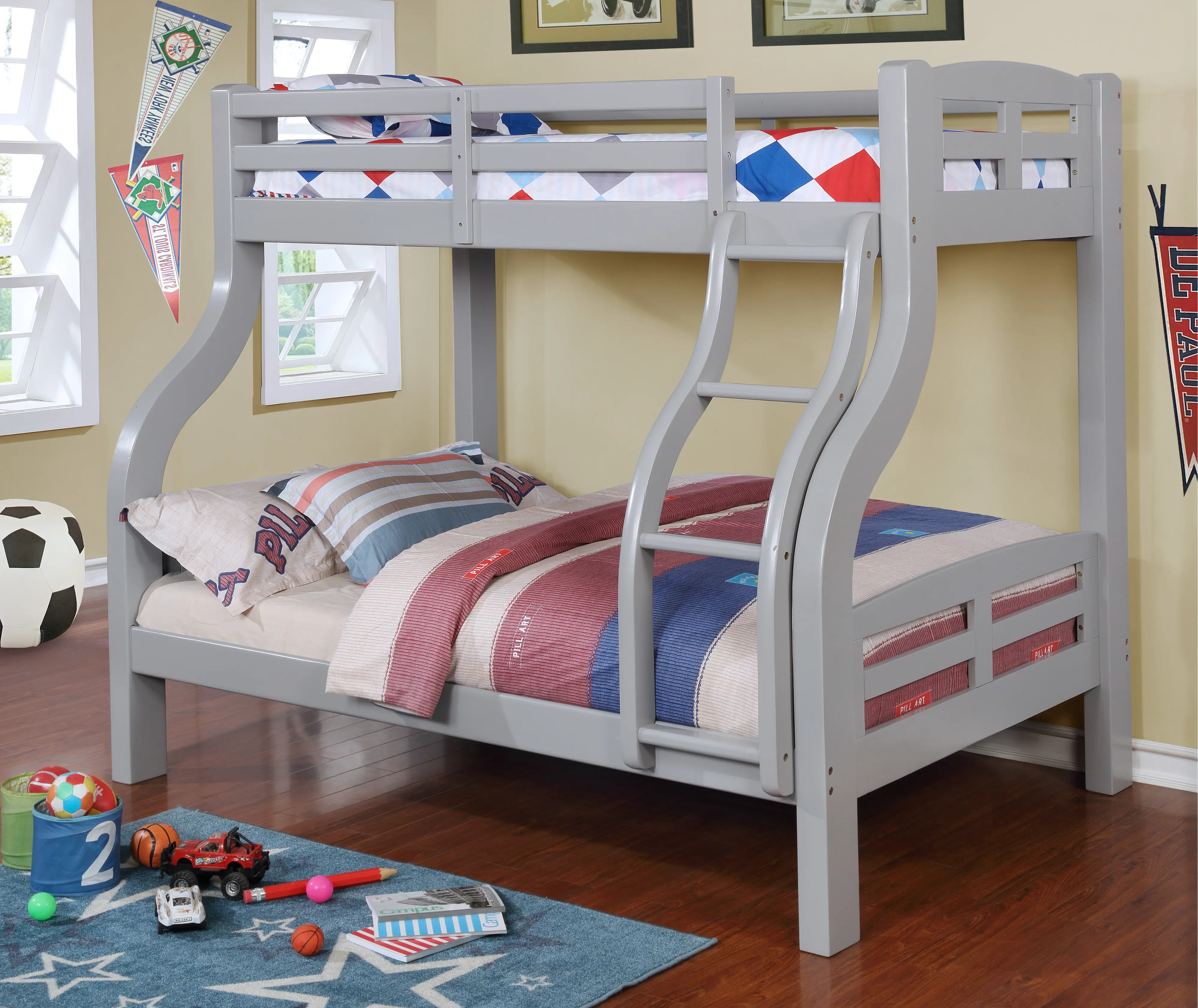 Big Bear Gray Twin-over-Full Bunk Bed