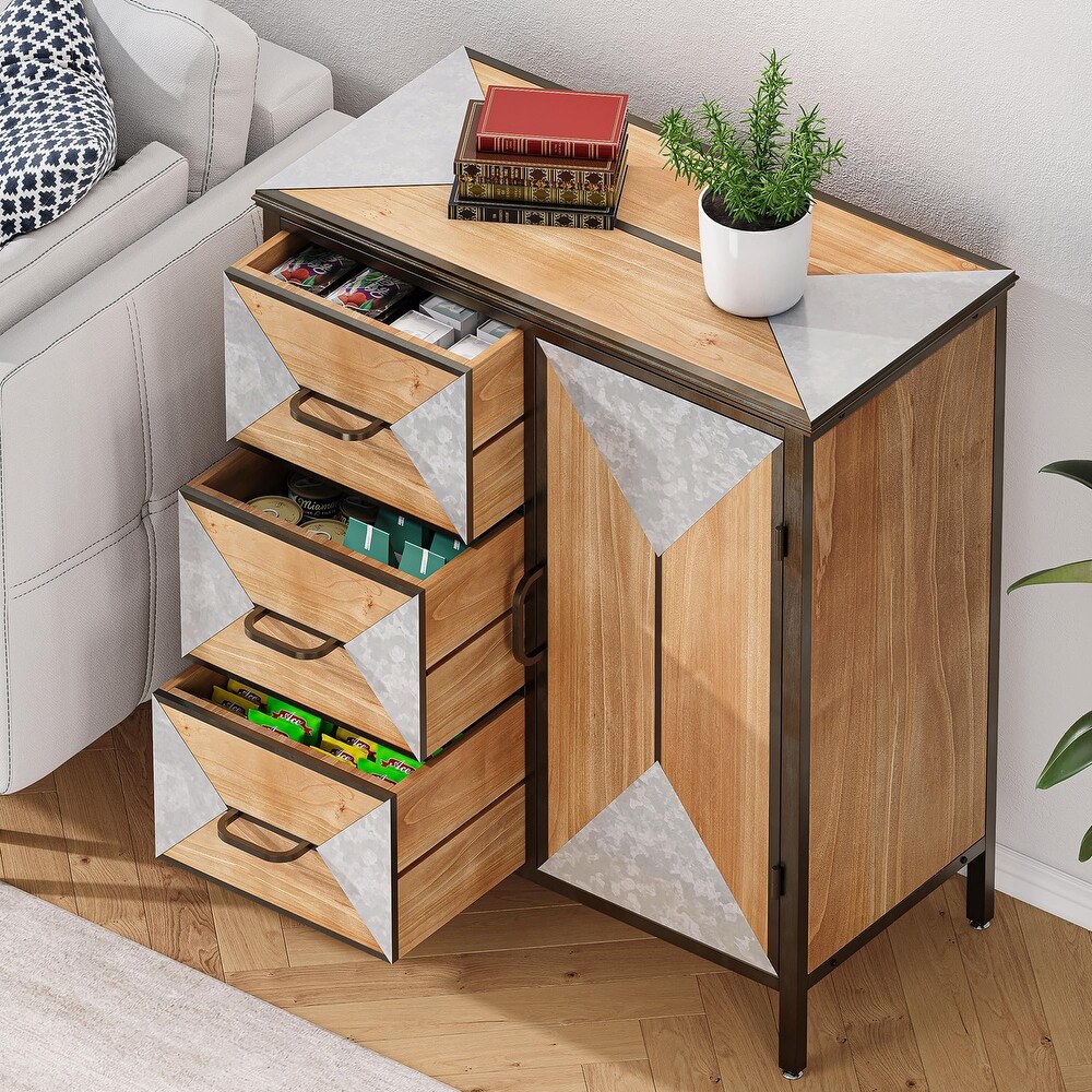 Wooden Storage Cabinet with Metal Legs