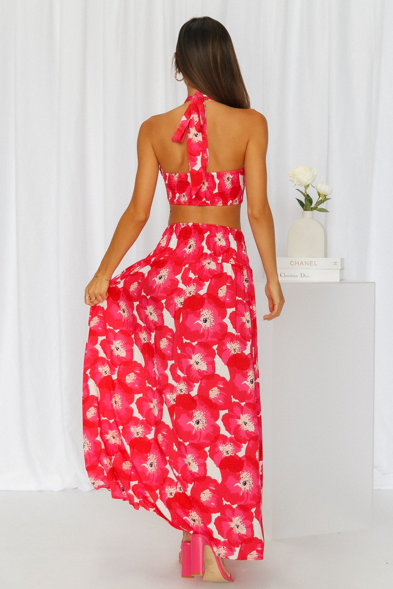 Swipe Next Maxi Skirt Red