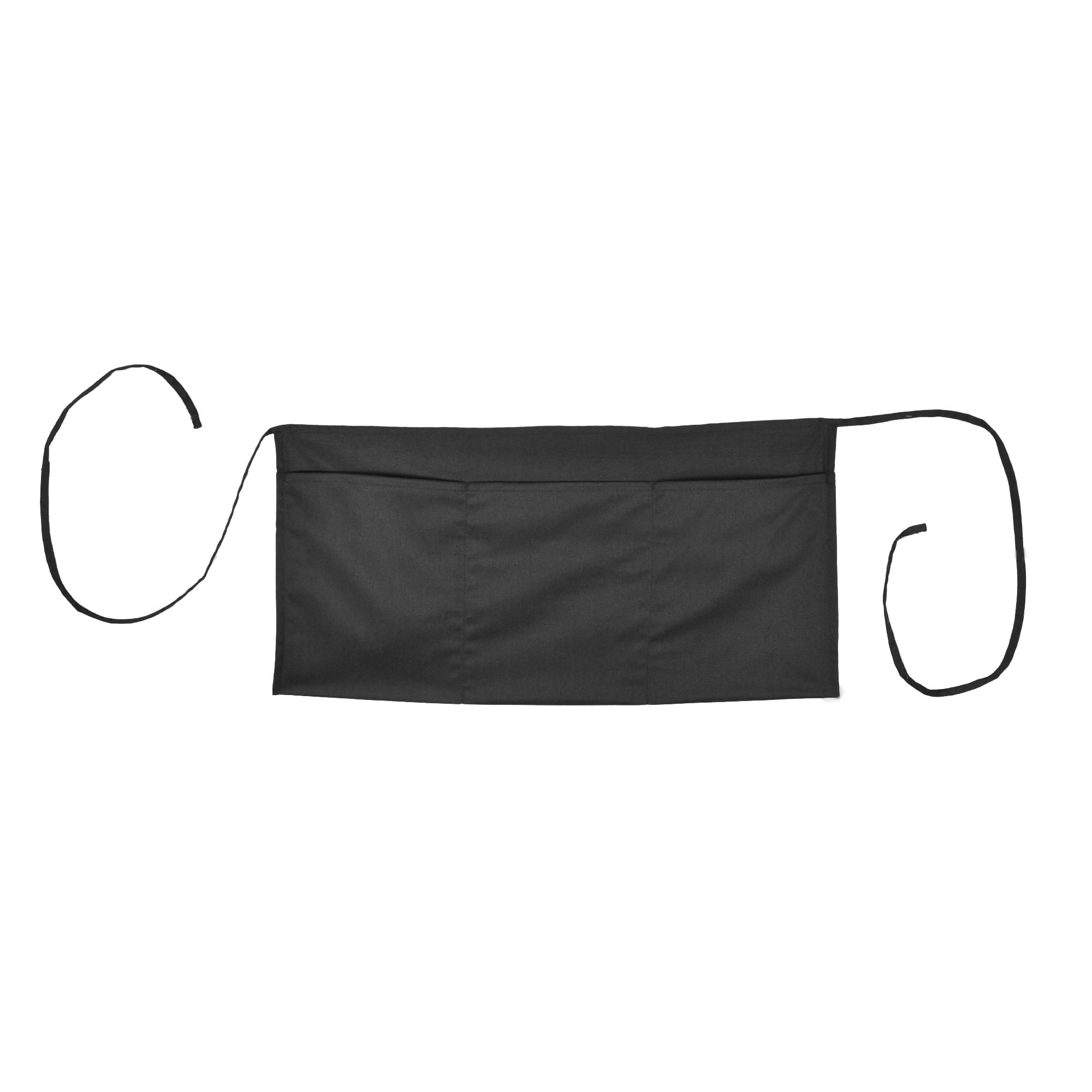 DALIX 24 Medium Kitchen Restaurant Waist Aprons (3 Pockets) in Black