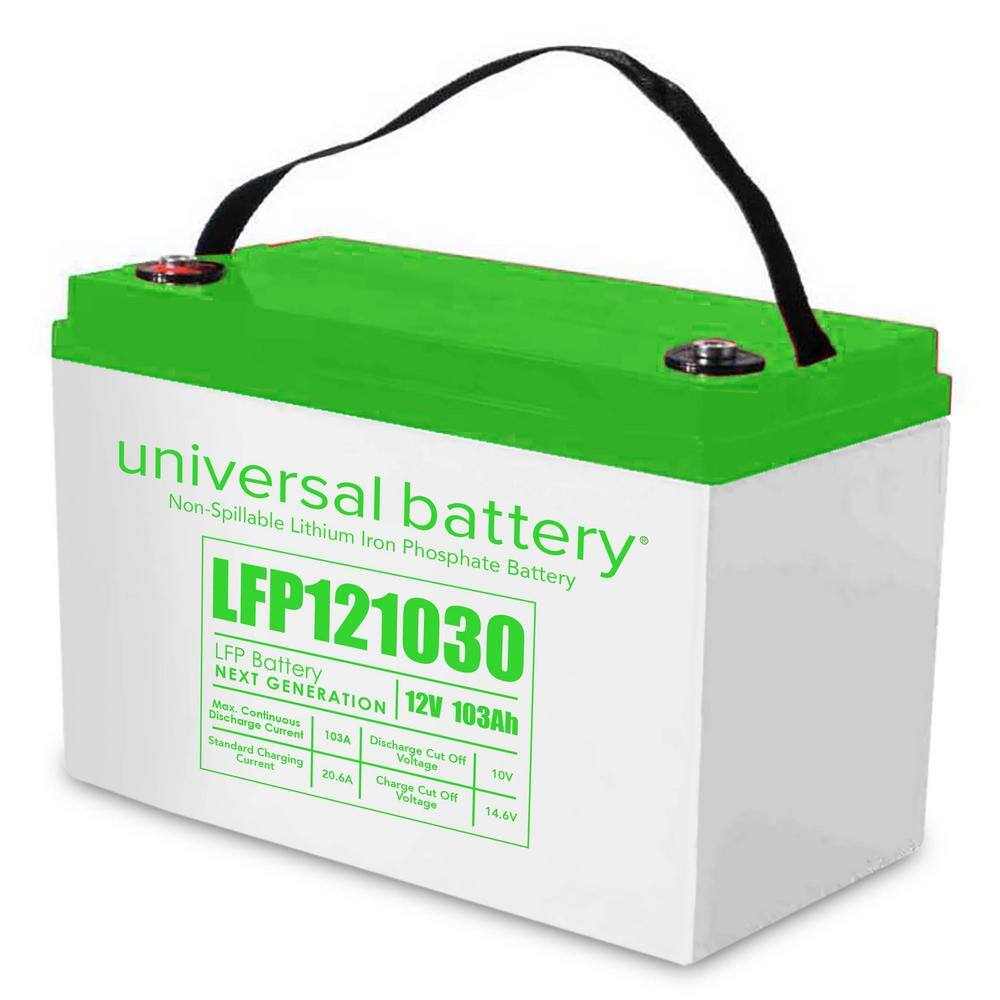 UPG 12.8-Volt 103 Ah Lithium LFP Rechargeable Battery with I8 Terminals 48040