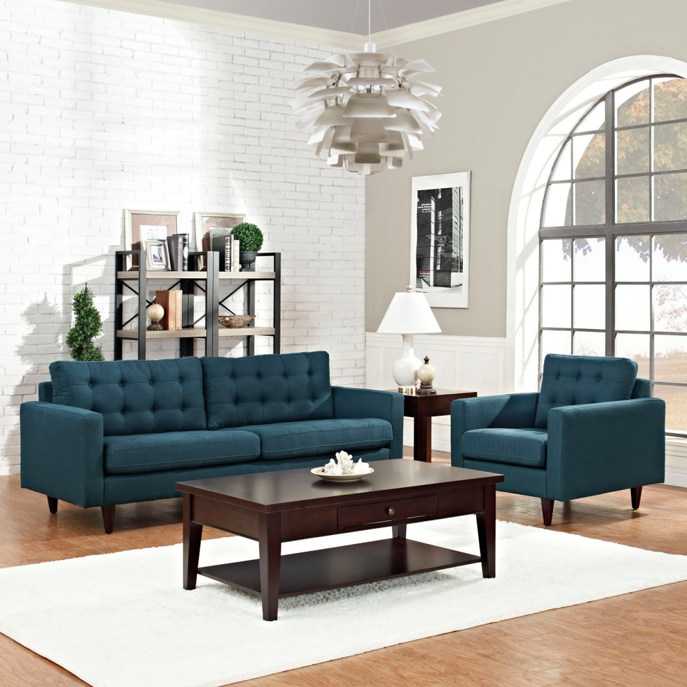 Azure Empress Armchair and Sofa Set of 2   Midcentury   Sofas   by Morning Design Group  Inc  Houzz