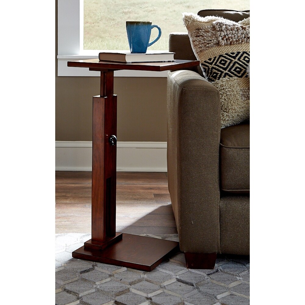 Gracewood Hollow Natural Solid Wood Adjustable height Server End Table