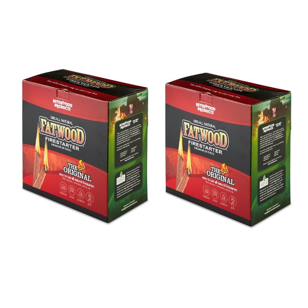 Betterwood 5lb Fatwood Natural Pine Firestarter 2 Pack For Campfire Bbq Or Pellet Stove Non toxic And Water Resistant